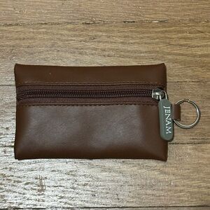 New vegan leather keychain zipper coin pouch card carrier mini wallet mini pouch